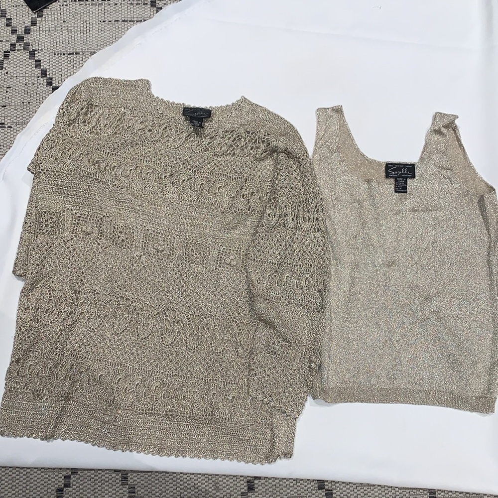 Vintage Gently Loved Crochet Tunic Set By Suzelle Please Note 2 Dif Sizes